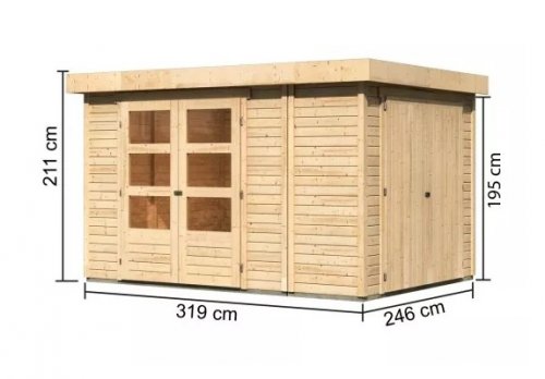 Dřevěný zahradní domek RETOLA 4 Dekorhome - ŠÍŘKA: 578 cm
