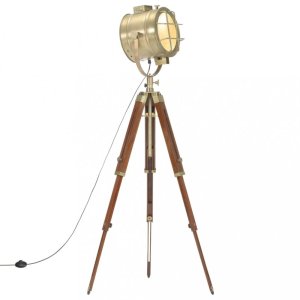 Stojaca lampa kov / drevo Dekorhome