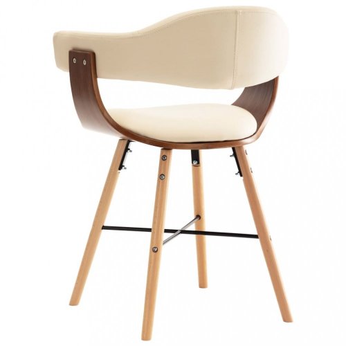 Jedálenská stolička 2 ks ohýbané drevo / umelá koža Dekorhome - BAREVNÁ VARIANTA: Krémová / svetlohnedá