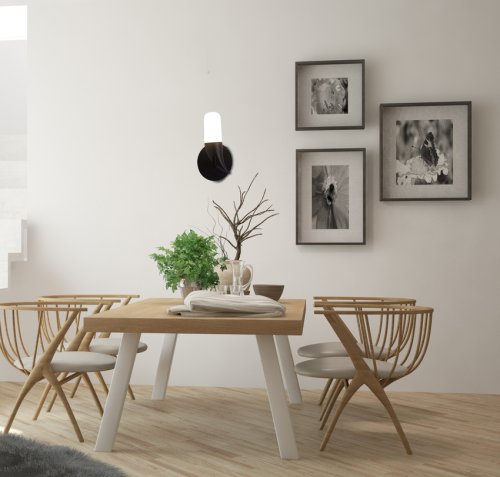 Nástěnná lampa černáLED 5,4W 20cm Sakai Ledea