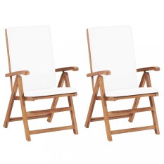Polohovací zahradní židle 2 ks teakové dřevo Dekorhome