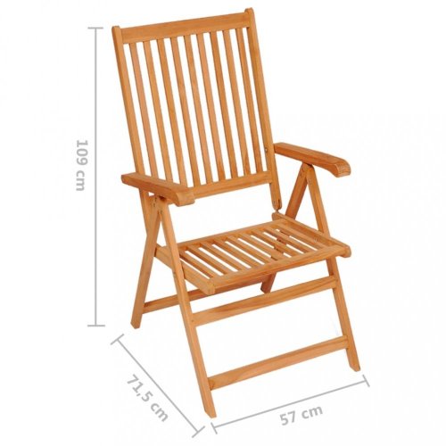 Skládací zahradní židle s poduškami teak / látka Dekorhome - BAREVNÁ VARIANTA: Béžová
