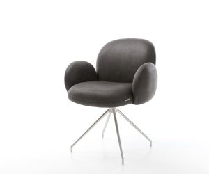 Jídelní židle Nube-Flex s područkami antracitová vintage křížová