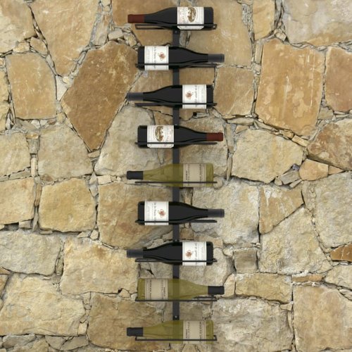 Nástěnný stojan na víno na 9 lahví Dekorhome - BAREVNÁ VARIANTA: Černá