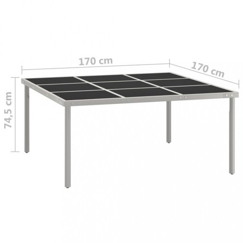 Záhradný jedálenský stôl kov / sklo Dekorhome