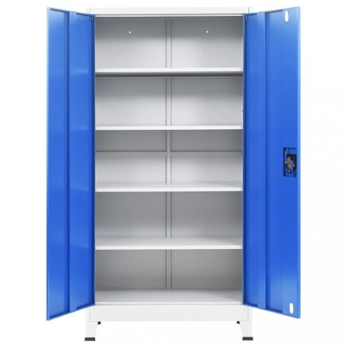 Kancelárska skriňa sivá / modrá Dekorhome - ROZMER: 90x40x140cm