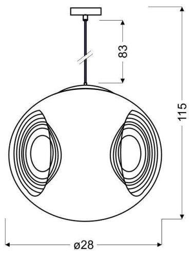 Závesná stropná lampa 1X60W E27 oranžová CLUB
