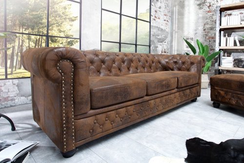 Chesterfield pohovka 3-místná MIDAS Dekorhome