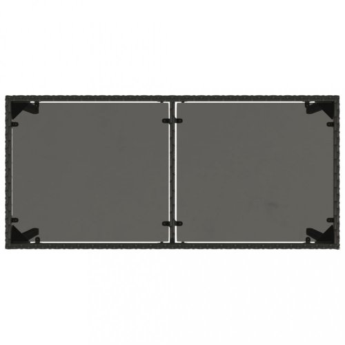 Zahradní stůl se skleněnou deskou černý 115x54x74 cm polyratan