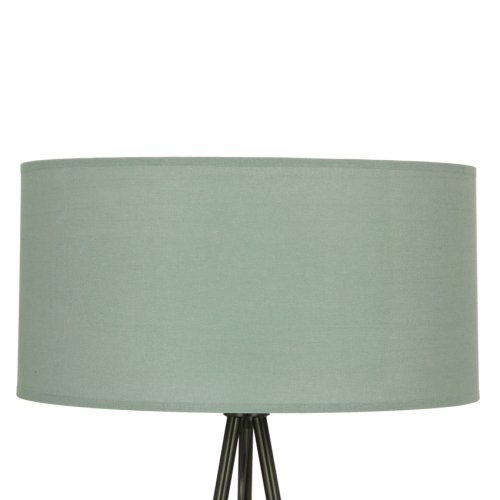 Stojaca lampa SHANTI čierna 1x40W E27 mätové tienidlo