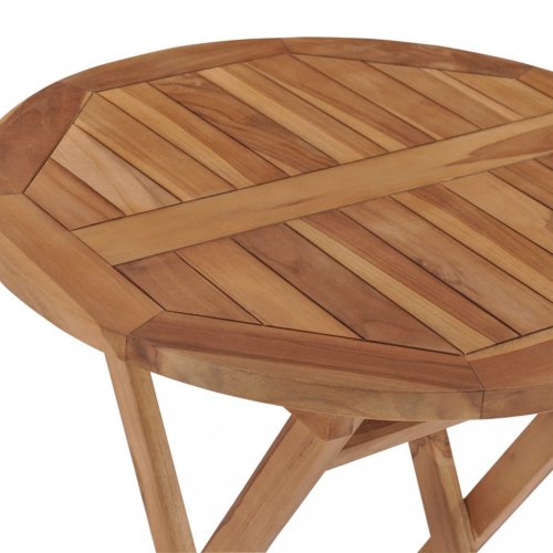 Skladací záhradný stolík 60 cm teakové drevo Dekorhome