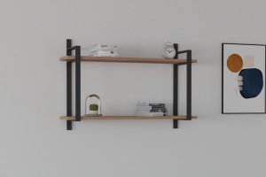 Nástenná polica Abat - Walnut