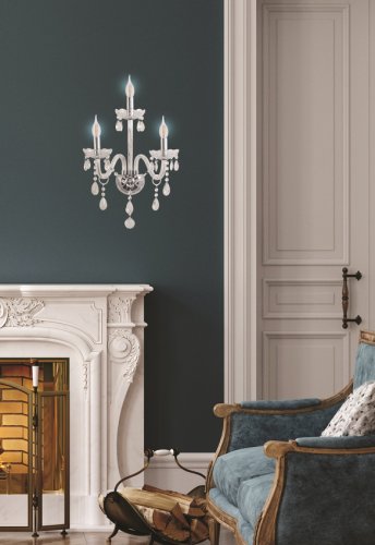 Nástenná lampa Cristallo chróm 3x40W E14 priehľadná