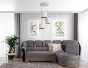 Vespillo 45x45x105cm závěsná 3 bílý/zlatý