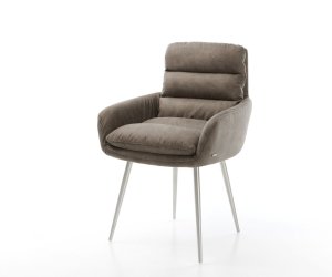 Jídelní židle Abelia-Flex s područkami taupe vintage zúžená
