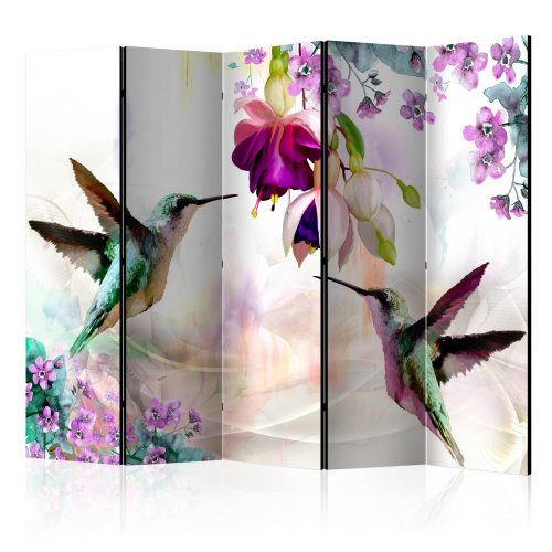 Paraván Hummingbirds and Flowers Dekorhome - ROZMĚR: 135x172 cm (3-dílný)