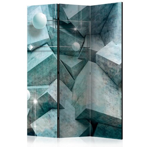 Paraván Concrete Cubes (Green) Dekorhome - ROZMER: 135x172 cm (3-dielny)