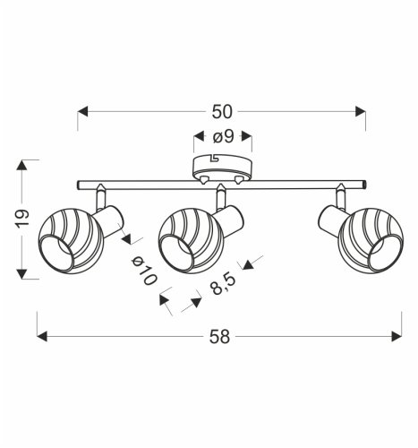 GRANO lampa sufitowa czekoladowy 3x40W E14 klosz biały