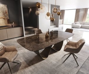 Jídelní stůl Edge Boot 240x120 keramika Laminam® Emperador Extra