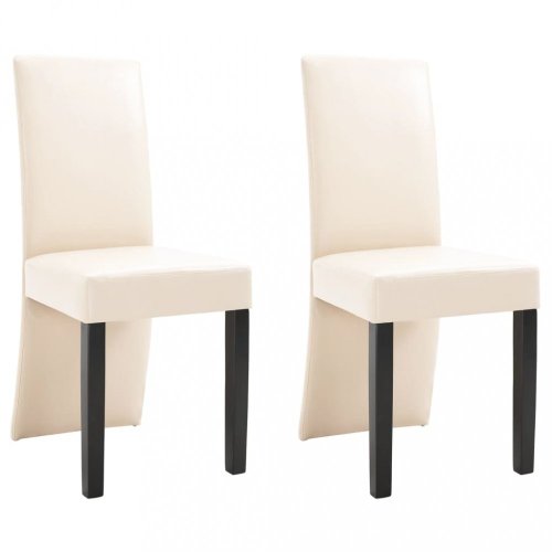 Jídelní židle 2 ks umělá kůže / dřevo Dekorhome - BAREVNÁ VARIANTA: Krémová