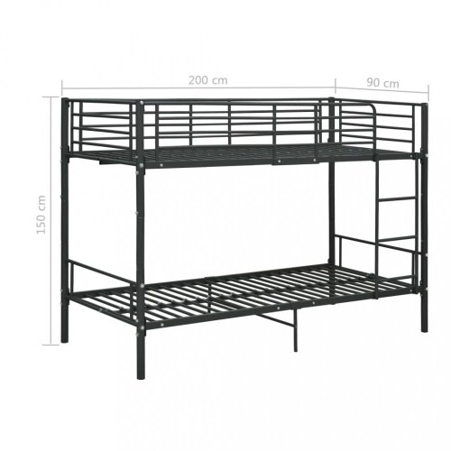 Patrová postel 90x200 cm kov Dekorhome - BAREVNÁ VARIANTA: Černá
