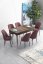 Extendable Dining Table & Chairs Set (7 Pieces) Han - Baroque, Dusty Rose