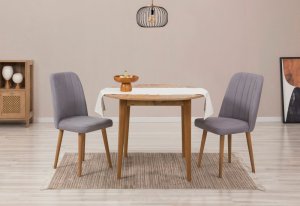 Jedálenský set s rozkladacím stolom a stoličkami (3 kusy) Vina 0701 - Atlantic Pine, Grey