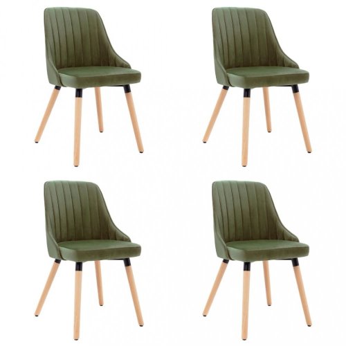 Jídelní židle 4 ks látka / buk Dekorhome - BAREVNÁ VARIANTA: Tmavě zelená