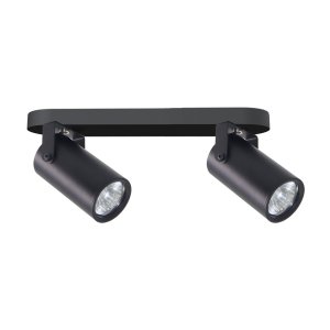 Stropná lampa Gary, čierna, 2x15W, tienidlo GU10, čierne