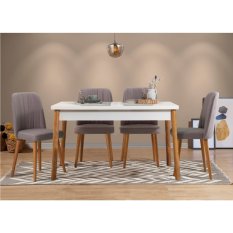 Set stolu a židlí (5 kusů) Costa White Atlantice-Grey