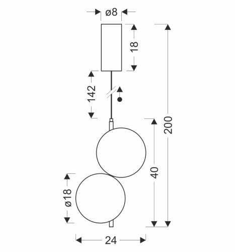 PLAYA lampa wisząca czarny 10W LED 3000K klosz bezbarwny