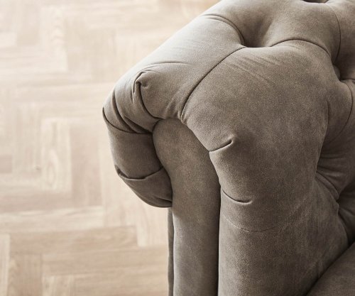 Rohová pohovka Chesterfield 209x200 cm taupe prešívaná