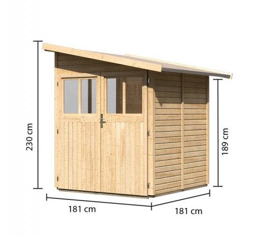 Dřevěný zahradní domek WANDLITZ 181x181 cm Dekorhome - BAREVNÁ VARIANTA: Antracit