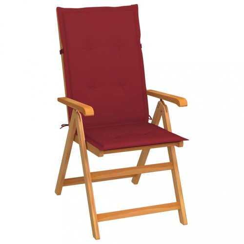 Skládací zahradní židle s poduškami teak / látka Dekorhome