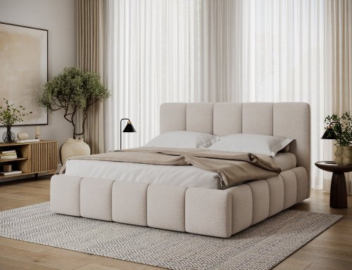 Posteľ Edvige + Drevený rám + plynový piest + kontajner 180x200