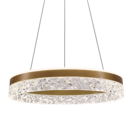 Okouzlující závěsná lampa FROZI – zlaté stínidlo s krystaly – elegantní a moderní LED osvětlení obývacího pokoje