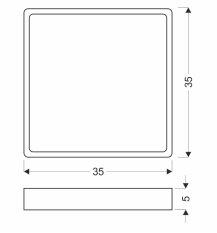 Stropné svietidlo Quattro, štvorcové perleťové stropné svietidlo 35x35, 18W LED, biele tienidlo 4000K