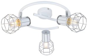 Špirálová stropná lampa s bielym drôteným tienidlom 3x40W Sancho