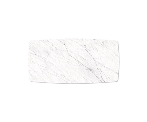 Jídelní stůl Edge zaoblená 200x100cm Laminam® keramika bílá podnož