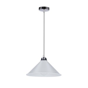 Závesná lampa Avola, chróm, 26 l/60W, tienidlo E27, biela