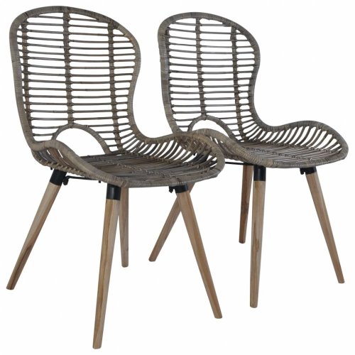 Jídelní židle 4 ks ratan / dřevo Dekorhome - BAREVNÁ VARIANTA: Hnědá