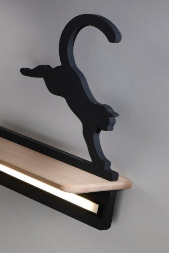 LED 5W dětská nástěnná lampa černá kočka skákající kočka