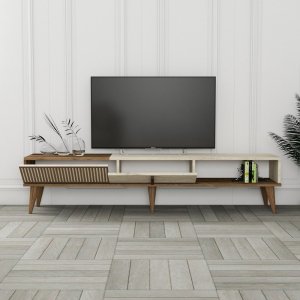 TV stolek Milan - Walnut, Travertine