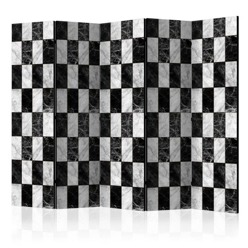 Paraván Checker Dekorhome - ROZMĚR: 225x172 cm (5-dílný)