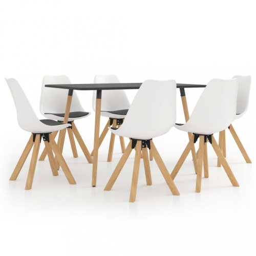Jídelní set 6+1 buk / umělá kůže / plast Dekorhome