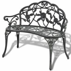 Zahradní lavice 100 cm litý hliník Dekorhome
