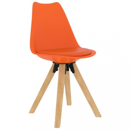Jedálenská stolička 2 ks plast / umelá koža / buk Dekorhome - BAREVNÁ VARIANTA: Červená