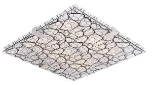 Štvorcová stropná lampa zo skla, chróm Fiera