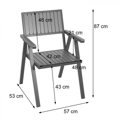 Zahradní židle 2 ks - BAREVNÁ VARIANTA: Černá / šedá
