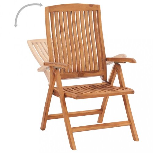 Skládací zahradní židle s poduškami 8 ks teak / látka Dekorhome - BAREVNÁ VARIANTA: Béžová